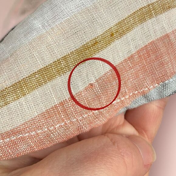 GARNET HILL Oversized Striped Slub Linen Button Down Blouse | Size 6 - Picture 7 of 7